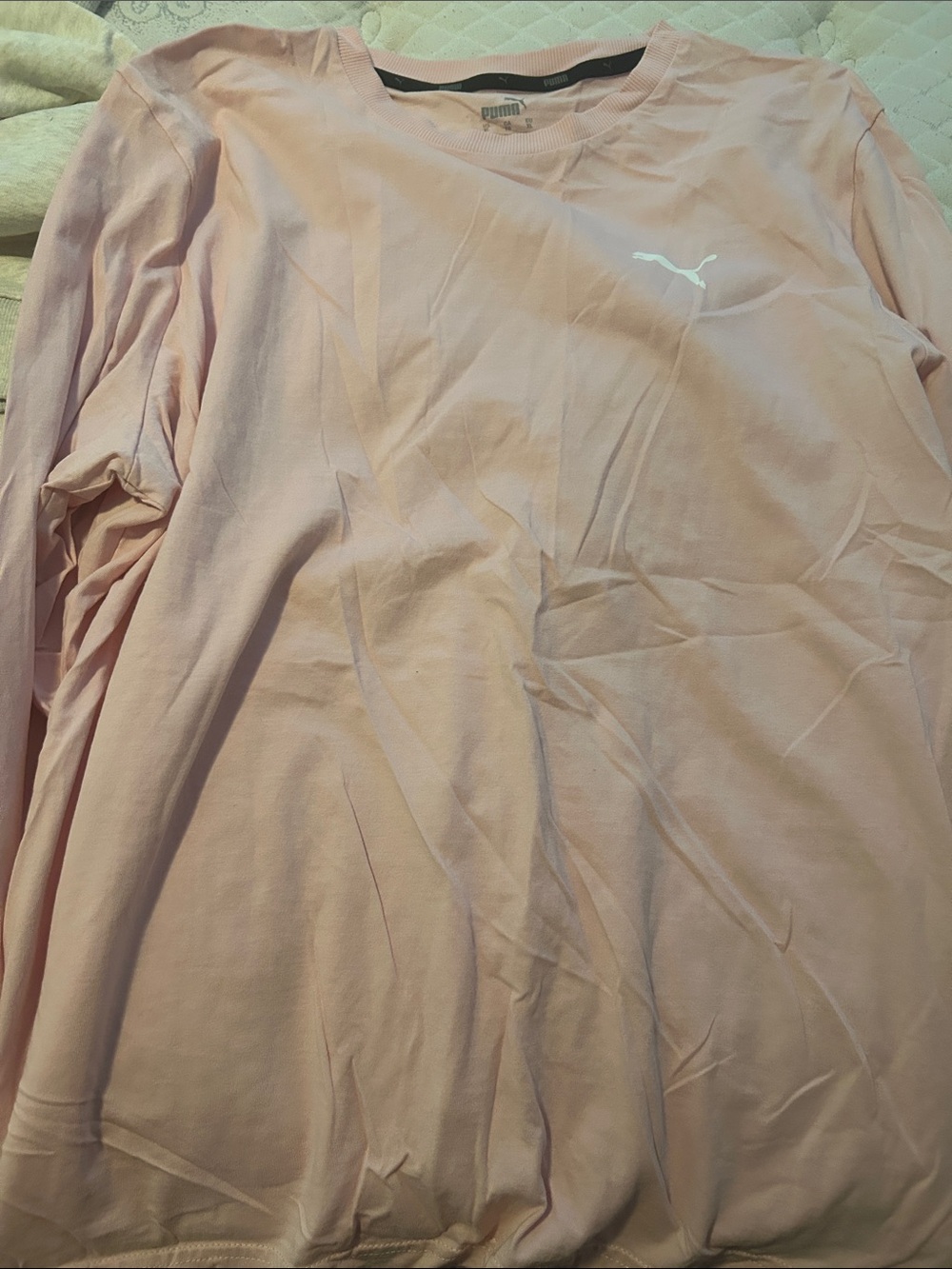 Puma Light Pink Long-Sleeve Crew Tee